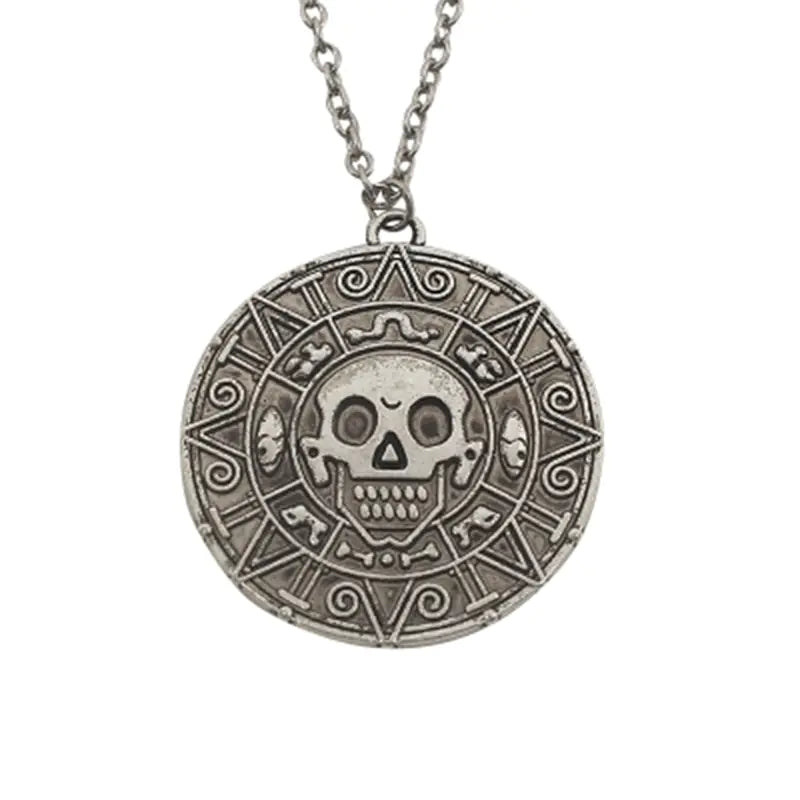 Pirates of the Caribbean Aztec Skull Coin Necklace