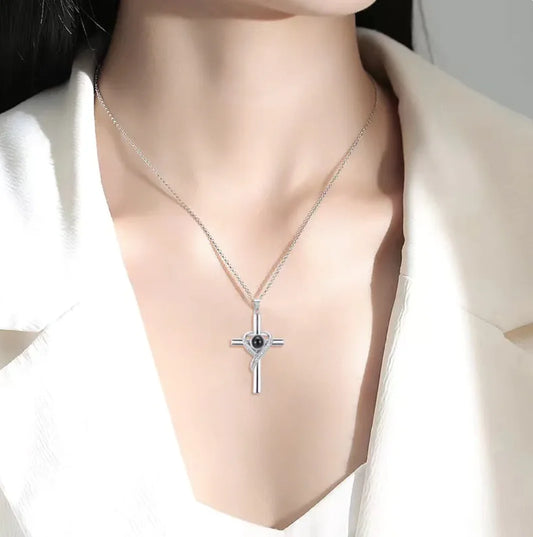 I Love You Projection Cross Pendant