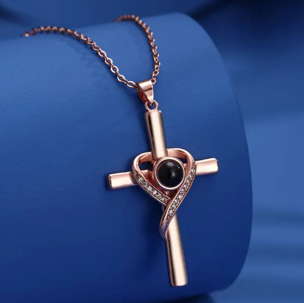 I Love You Projection Cross Pendant