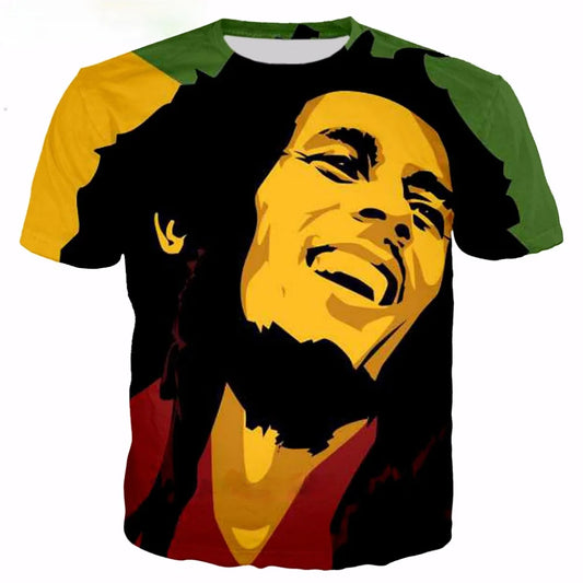 2023 Summer Hip Hop Bob Marley 3D Printed T-Shirt