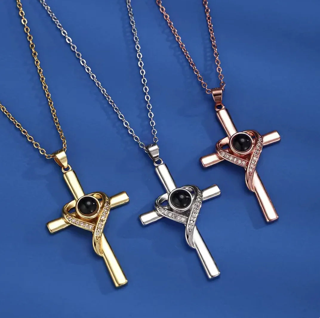 I Love You Projection Cross Pendant