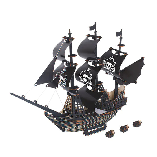3D Wooden Puzzle DIY - Black Pearl Pirate Ship