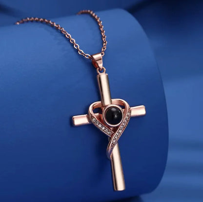 I Love You Projection Cross Pendant
