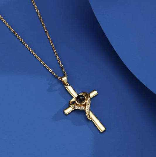 I Love You Projection Cross Pendant