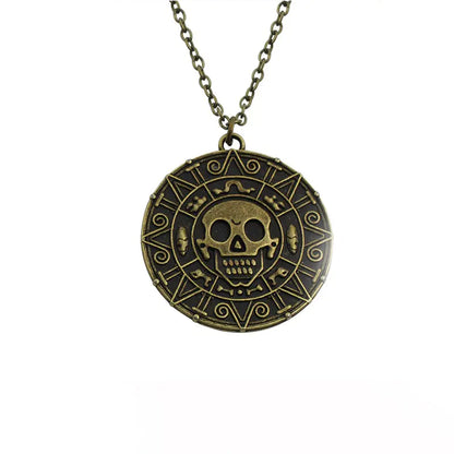 Pirates of the Caribbean Aztec Skull Coin Necklace